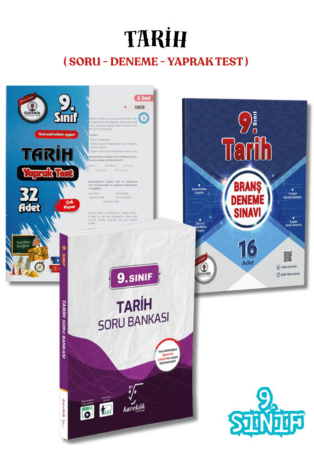 Karekök Yayınları 9.Sınıf Tarih 3'lü Soru Bankası, Deneme ve Yaprak Test Seti