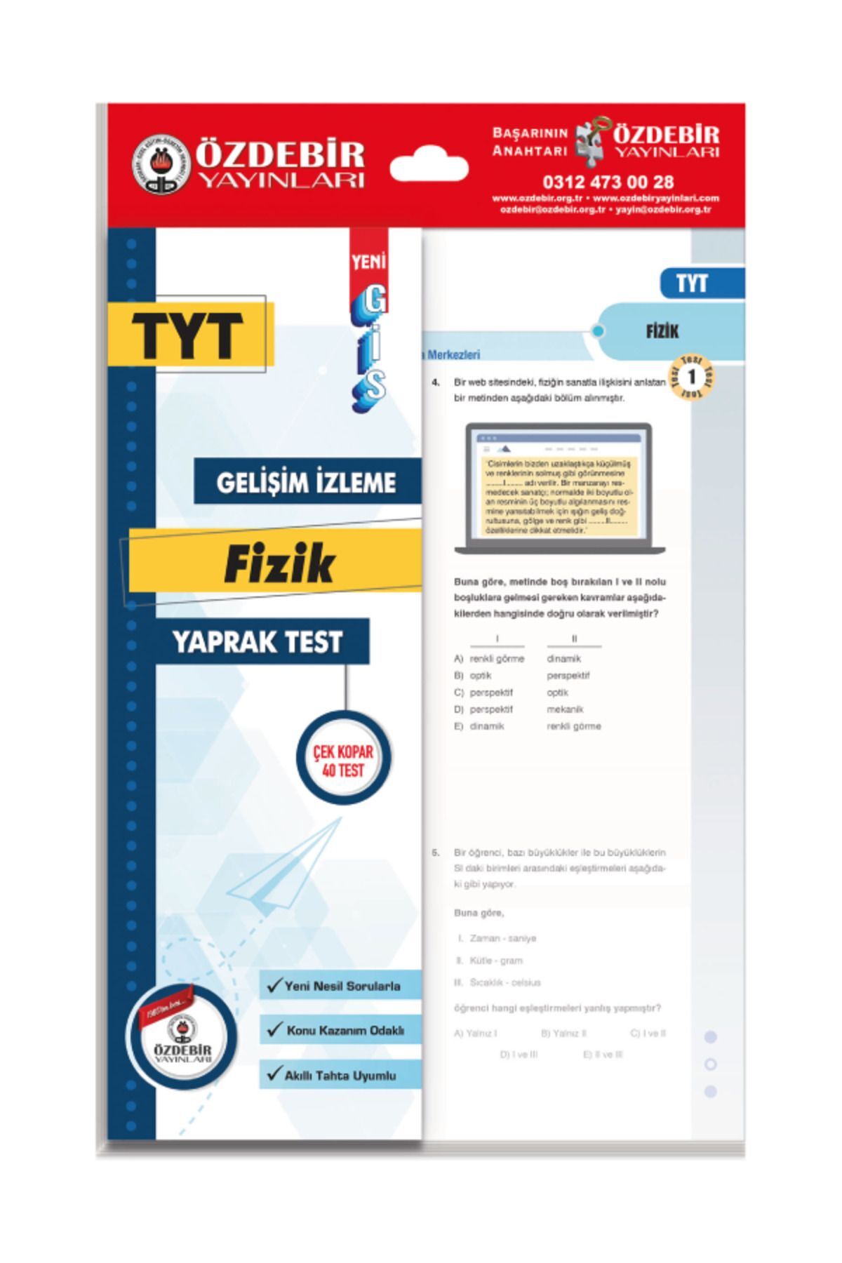 Özdebir Yayınları TYT Problemler ve Sayısal Yaprak Test Seti - Görsel 5