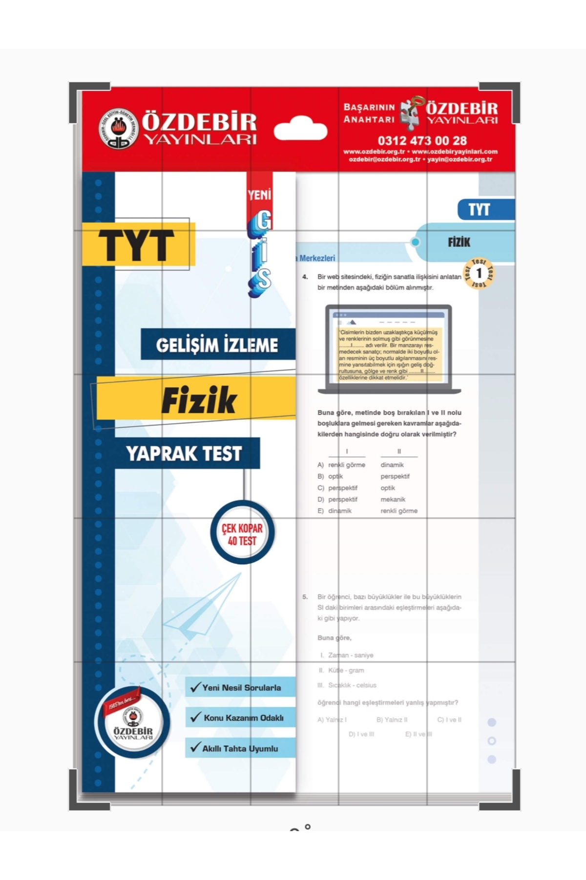 Özdebir Yayınları TYT Fizik Yaprak Test
