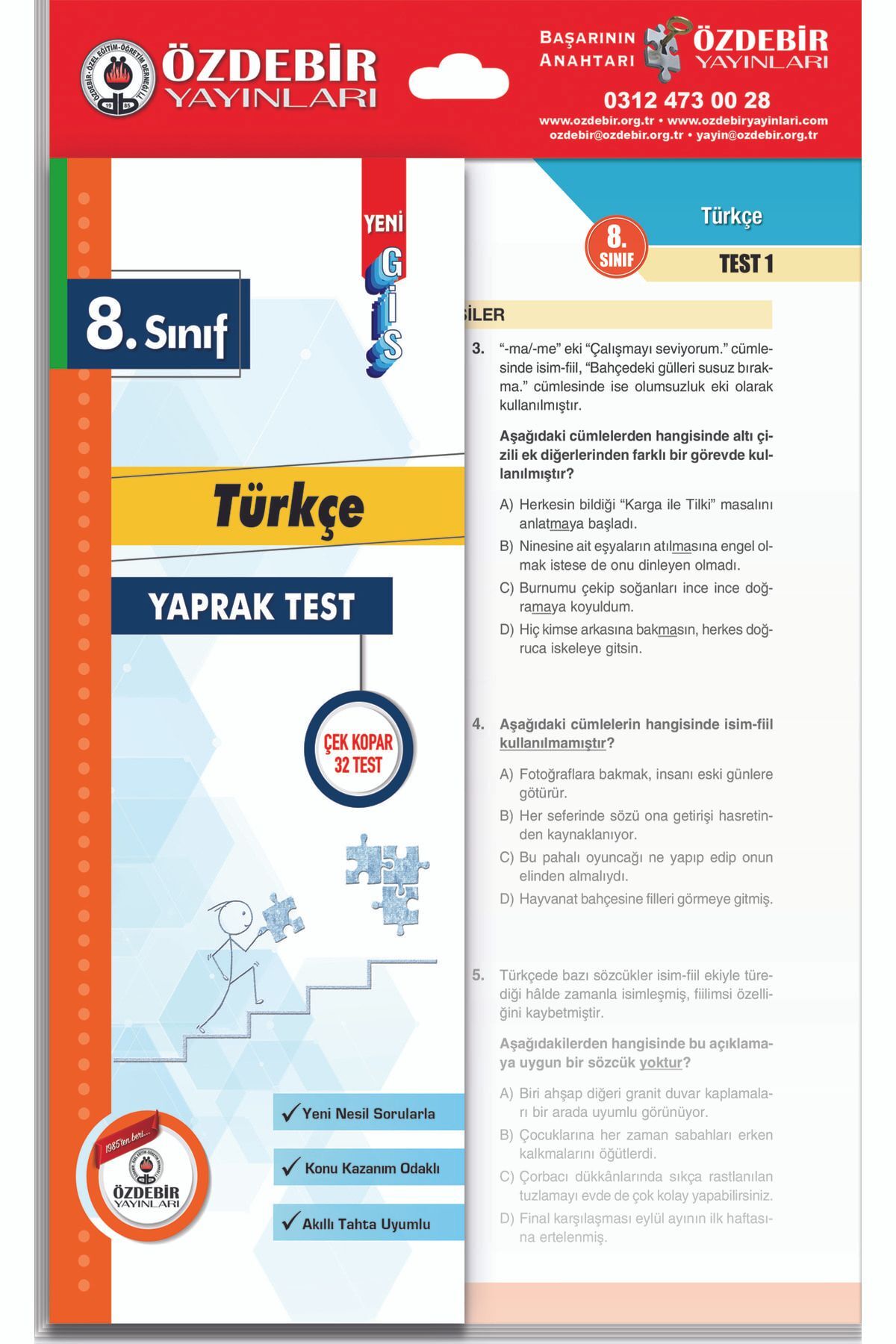 Özdebir Yayınları 8.Sınıf LGS Yaprak Test Seti 6 Ders - Görsel 2