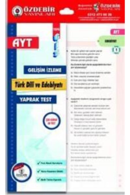 Özdebir Yayınları AYT Türk Dili ve Edebiyatı Yaprak Test