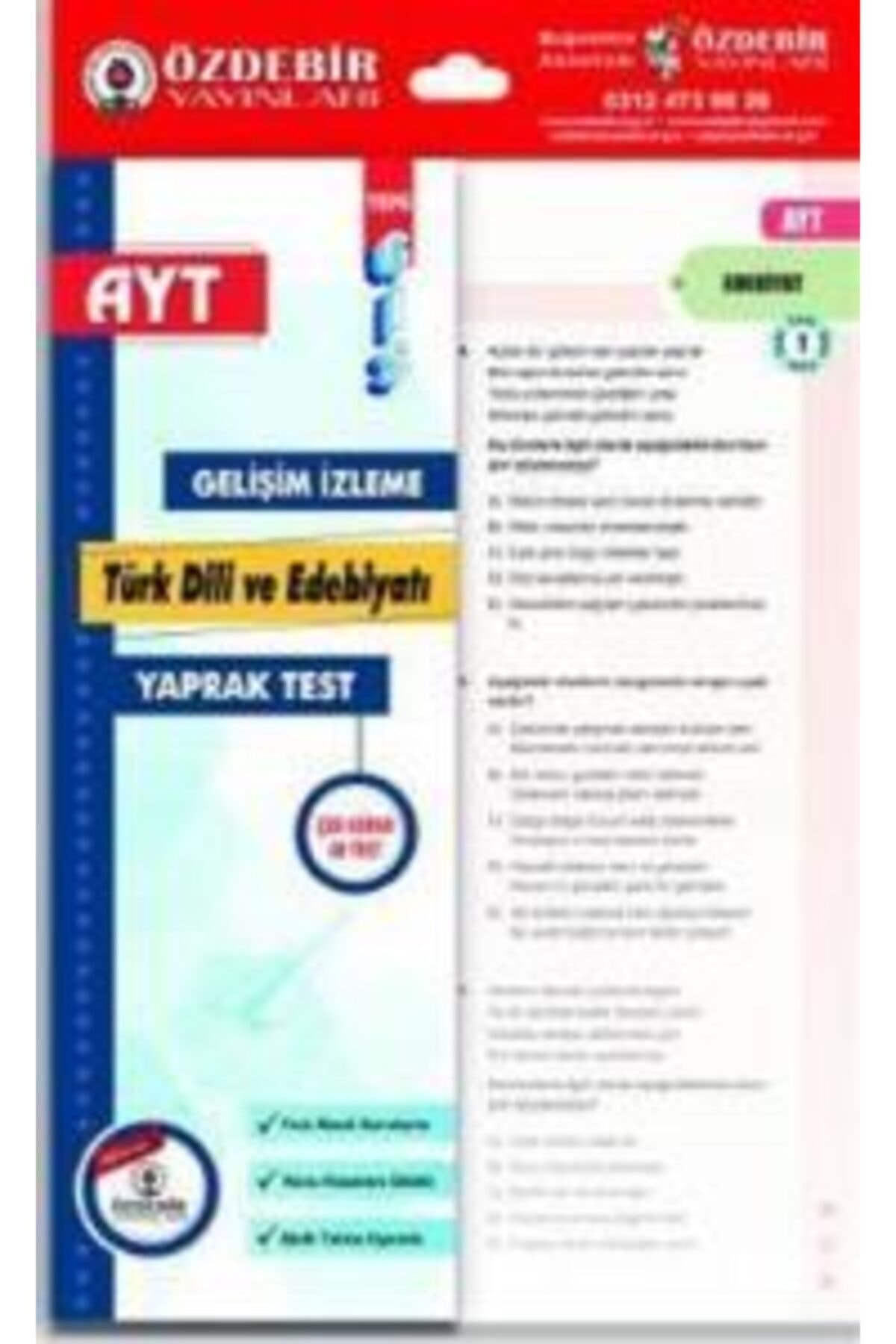 Özdebir Yayınları AYT Türk Dili ve Edebiyatı Yaprak Test
