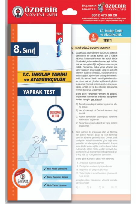 Özdebir Yayınları 8.Sınıf LGS İnkilap Tarihi Ve Atatürkçülük Yaprak Test