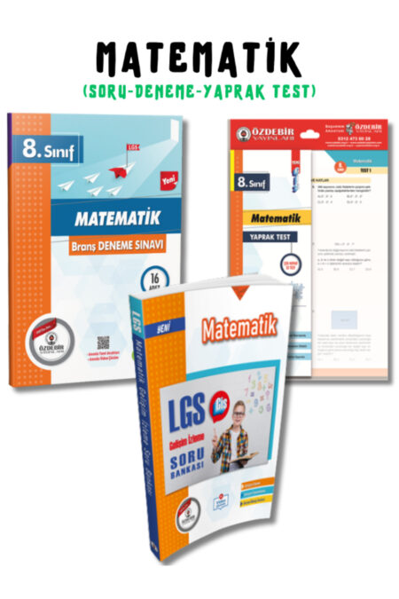 Özdebir Yayınları 8.Sınıf LGS Matematik 3'lü Soru Bankası,Deneme ve Yaprak Test Seti