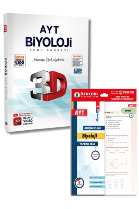 Özdebir ve 3D Yayınlarından AYT Biyoloji Soru Bankası ve Yaprak Test Seti