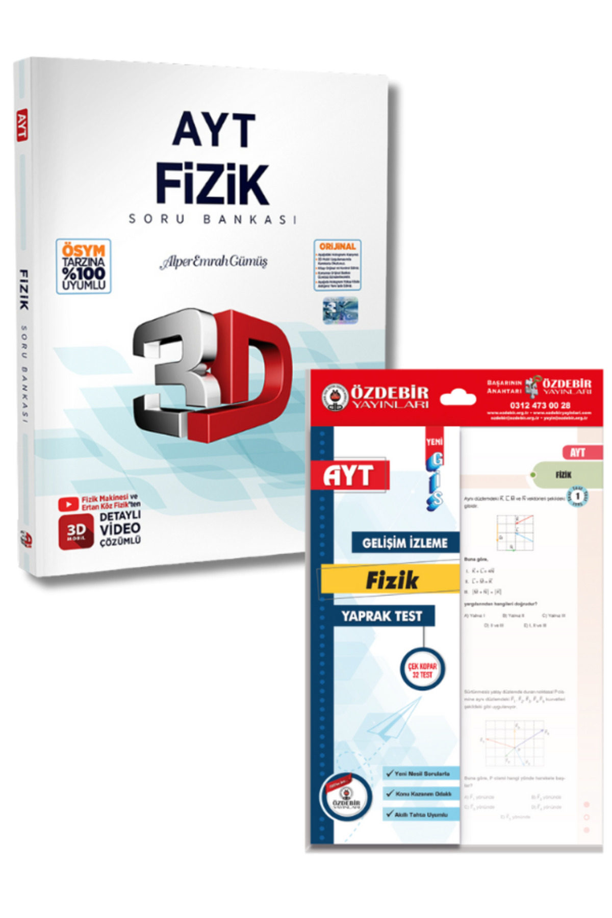 Özdebir ve 3D Yayınlarından AYT Fizik Soru Bankası ve Yaprak Test Seti - Görsel 3