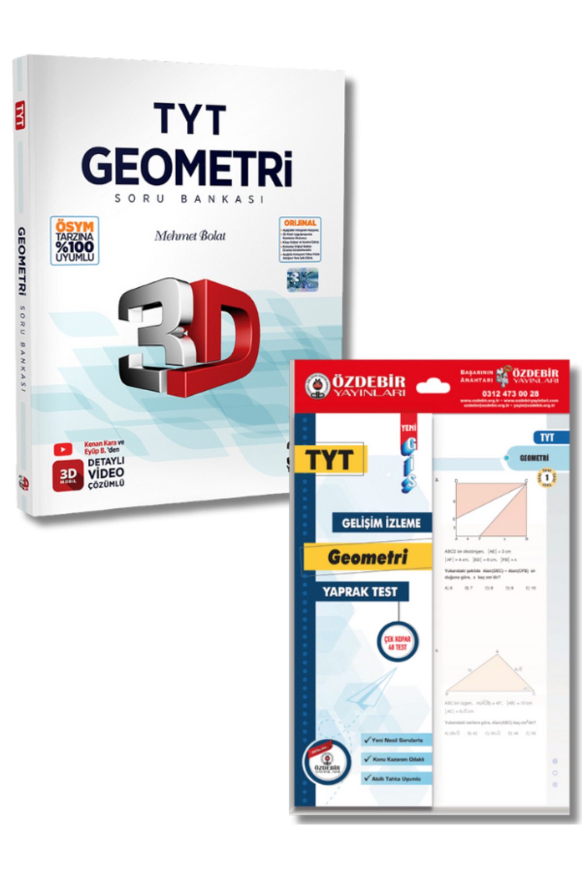 Özdebir Yayınları ve 3D Yayınlarından TYT Geometri Soru Bankası ve Yaprak Test Seti - Görsel 2