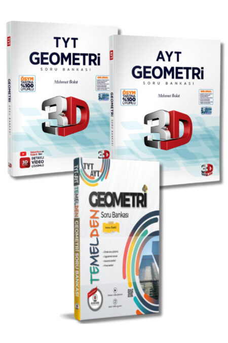3D Yayınları ve Özdebir Yayınevinden TYT-AYT Geometri Konu Özetli Soru Bankası Seti