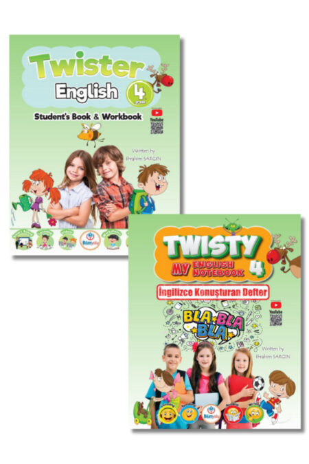 Bilimyolu Yayıncılık 4.Sınıf Twister English + Twisty İngilizce Konuşan Defter Seti İbrahim Sargın