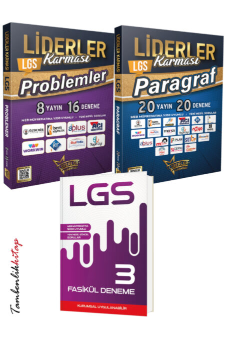 Liderler Karması 8.Sınıf LGS Paragraf ve Problemler Seti + 3 Genel Deneme