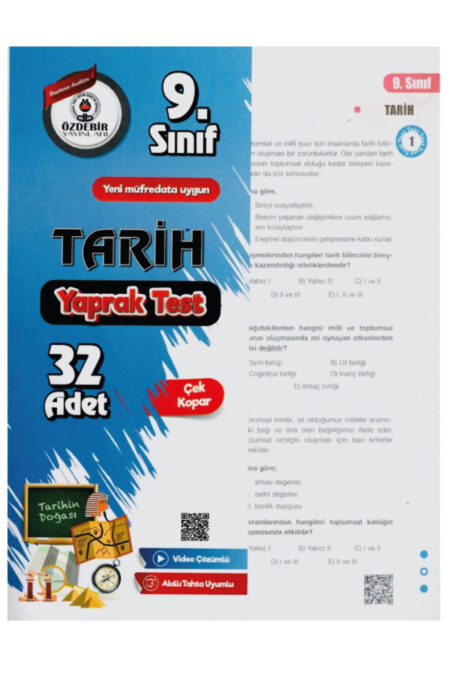 Özdebir Yayınları 9.Sınıf Tarih Yaprak Test