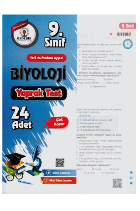 Özdebir Yayınları 9.Sınıf Biyoloji Yaprak Test