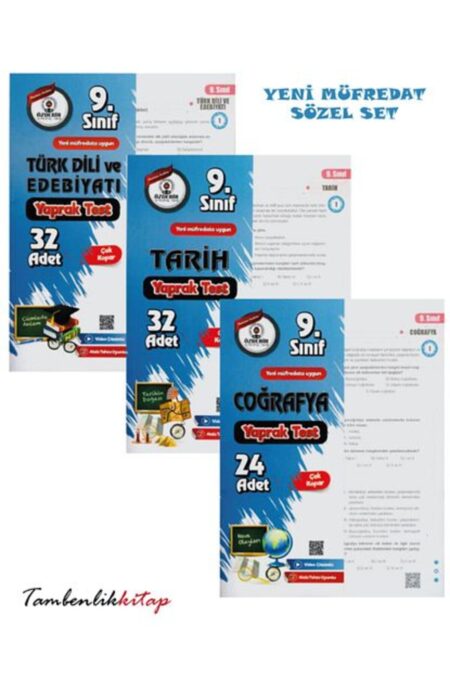 Özdebir Yayınları 9.Sınıf Sözel Yaprak Test Seti (Tarih,Coğrafya,Edebiyat)