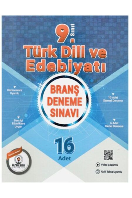 Özdebir Yayınları 9.Sınıf Güncel Baskı 16X16 Türk Dili ve Edebiyatı Branş Deneme