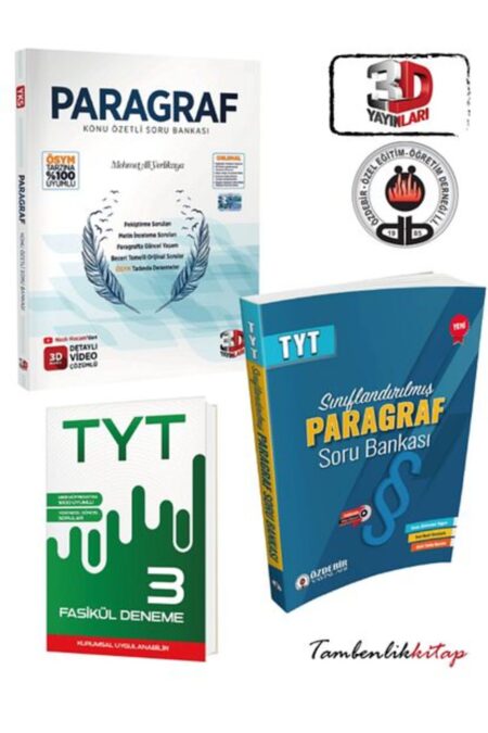 3D Yayınları Sınıflandırılmış Konu Özetli Paragraf Soru Bankası + TYT 3 Fasikül Deneme