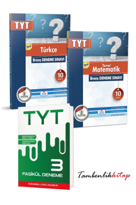 Özdebir Yayınları TYT Türkçe, Matematik Branş Deneme + 3 Genel Deneme Seti