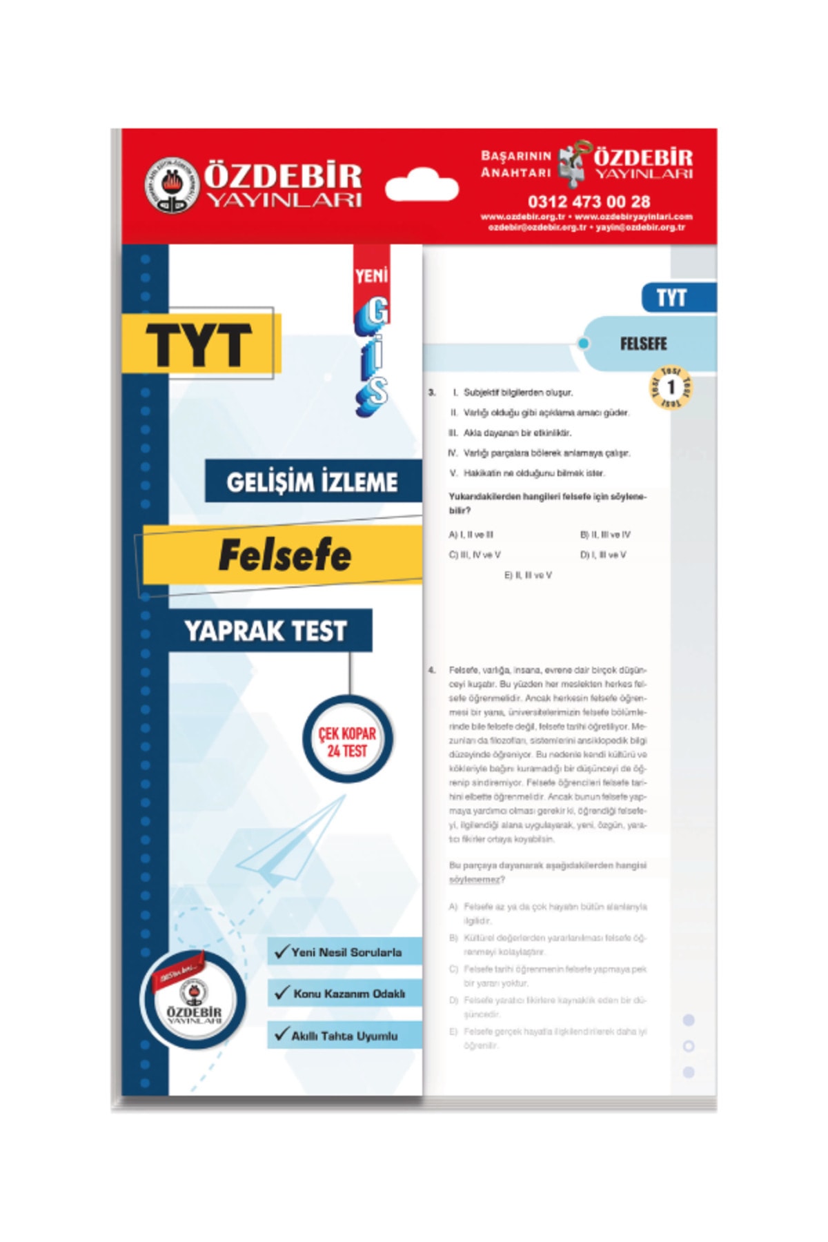 Özdebir Yayınları TYT Eşit Ağırlık Yaprak Test Seti - Görsel 5