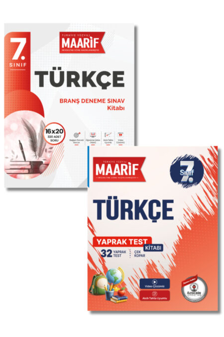7.Sınıf Türkçe Branş Deneme ve Yaprak Test Seti (Maarif Modeli'ne Göre Hazırlanmıştır)