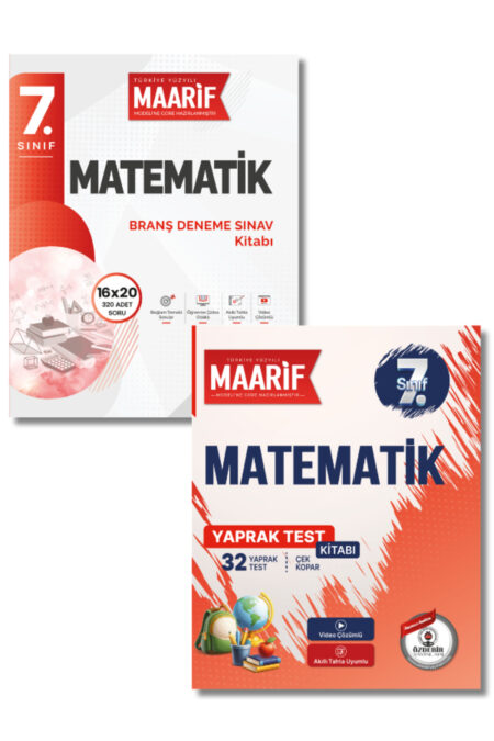 7.Sınıf Matematik Branş Deneme ve Yaprak Test Seti (Maarif Modeli'ne Göre Hazırlanmıştır)
